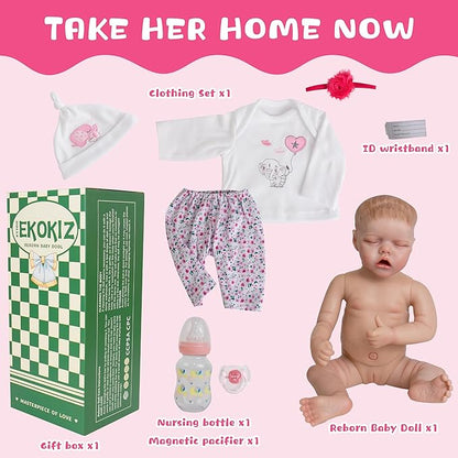 Newborn Baby Doll 20-Inch Sleeping Realistic Baby Dolls Full Body Soft Vinyl Baby Doll Girls Adorable Real Life Baby Dolls with Clothes and Toy Accessories for Kids Age 3+