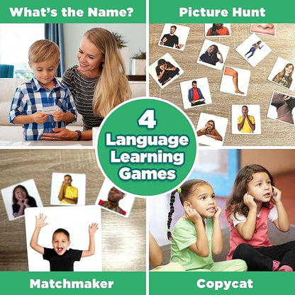 ThinkPsych Real People Flashcards - 150 Body Parts, Emotions, and Verbs - Realistic Picture Cards for Speech Therapy Materials & Autism Learning Materials - Body Parts for Toddlers