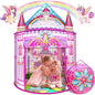 Toys for Girls,Large Kids Tent Toddler Girl Toys,Foldable Tent for Kids with Carry Bag Indoor Playhouses,Princess Toys for 3-12 Year Old Girl Castle Playhouse Unicorns Gifts for Girls