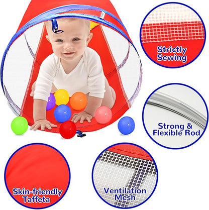 Kids Play Tunnel for Toddlers 1-3, 6 Foot Baby with 2 Mesh Sides Pop Up Crawling Toys 1 3 4 Year Old Girl Boy Birthday Gift, Indoor Outdoor Toddler Children or Dog
