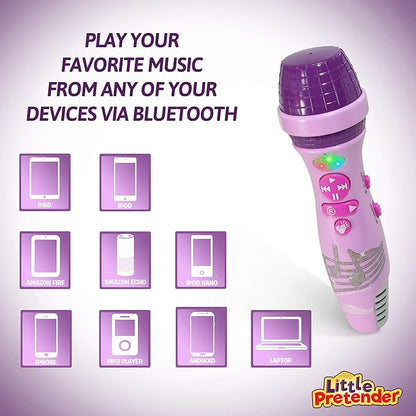 Kids Karaoke Microphone, Voice Changer Toys with 15 Pre-Installed Nursery Rhymes for Toddlers & Kid Age 3-5, Bluetooth Microphones for Singing, Microphone for Ages 3 4 5 6+ Years Old