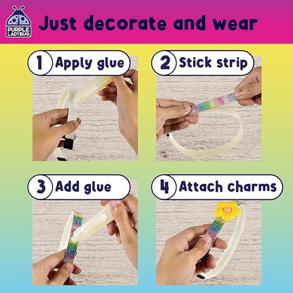 PURPLE LADYBUG DIY Headbands for Girls - Headband Making Kit, Decorative Craft Activity Set, Gift for Ages 6-9 Years Old, Christmas Gifts for Girls