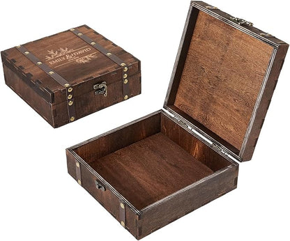 AW BRIDAL Personalized wooden keepsake box Wedding Memory Box Wood Storage Box Wedding Shower Gifts for Couples Bride Gifts//DK2201CPP63//