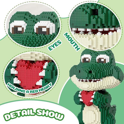 Animal Love Crocodile Micro Mini Building Blocks Set（9874PCS 39cm High Series） Gift for Adults and Kidst