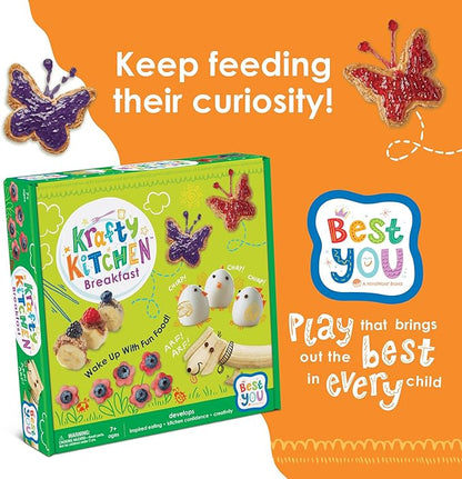 MindWare Best You Krafty Kitchen Snacks Kit – Real Cooking Set for Kids Ages 5 & Up - Includes Kid Friendly Kitchen Tools, Games and Recipes - Ideal for Healthy Snacking and Food Exploration