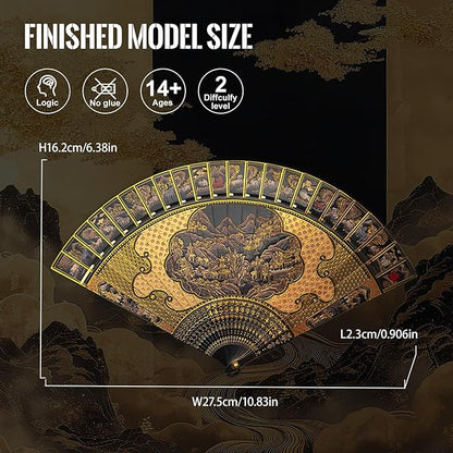 Piececool 3D Metal Puzzles for Adults, Folding Fan Metal Model Kits,Handheld Fan Building Kit for Women,DIY Crafts for Adult Family Time,Home Decor Best Gifts