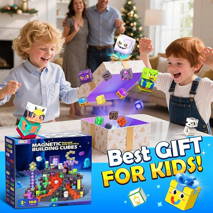 Magnetic Blocks - Build Mine Magnet World, STEM Magnetic Building Blocks for Kids Ages 4-6 6-8 8-12, Building Toys Games for Boys Girls Ages 3+, Birthday Toys Gifts for Kids Toddlers