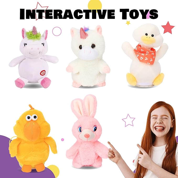 Hopearl Talking Puppy Repeats What You Say Dog Nodding Electric Interactive Animated Toy Speaking Plush Buddy Gift for Toddlers, Brown, 7''