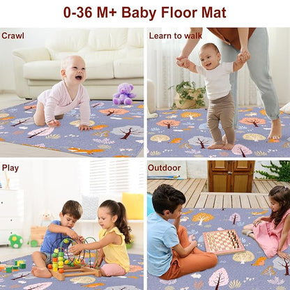 50 x 50 Play Mat for Baby Playpen Tummy Time Mat, Non-Slip Washable Baby Playpen Mat, Baby Crawling Mats for Floor, Portable Travel Large Play Mats for Toddlers and Infants