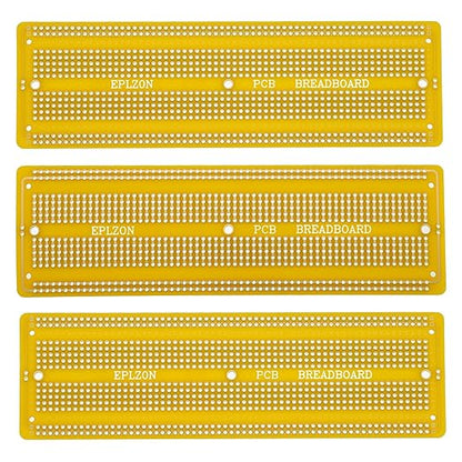 3pcs 6.8"x2.05" Breadboard Solderable Prototype PCB Board Kit for Electronics Projects Compatible for DIY Soldering Circuits Projects Prototype Board,Yellow