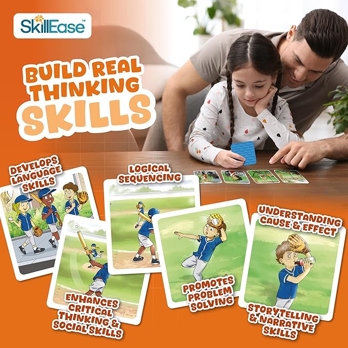 Story Cues 2- Sequencing Cards, Speech Therapy Materials, Social Skills Game, English Language Learners, Storytelling, Sentence Building