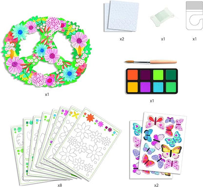 DJECO DIY Springtime Mobile Craft Kit - Create Your Own Hanging Flower & Butterfly Decoration for School or Gifts - Fun & Creative for Family & Friends, Boys & Girls, DIY Art Spring Kit for Kids 7+