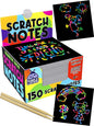 PURPLE LADYBUG 150 Rainbow Scratch Art Mini Notes - Stocking Stuffers for Kids, Arts and Crafts Supplies, Fun & Colorful Scratch Paper for Girls, Kids & Teens Gift, Classroom School Supplies