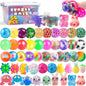 54 Pack Stress Balls, Squishy Balls, Squeeze Balls for Adults, Stress Relief Balls, Prize Box Stuffers, Party Favors