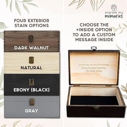 Personalized Time Capsule Memory Box Custom Engraved Wooden Keepsake Box for 18th Birthday Surprise Memories Photos Letters Memento - Storage Boxes for Baby Shower Birthday Anniversary Milestones Gift