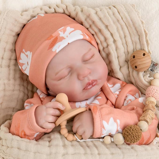 Aori Lifelike Reborn Baby Dolls Realistic Reborn Dolls 20 Inch Weighted Newborn Girl Doll with Cloth Body and Sleeping Eyes for Girls Age 3 and Gift Giving