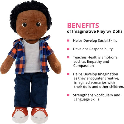 Playtime by Eimmie 14" Soft Baby Doll for Boys (Charlie) - Plush Rag Doll for Toddlers & Infants, Washable Stuffed Toy with Sensory Fabric Body - Great for Baby Showers, Birthdays & Special Occasions