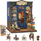 Cutefun Book Nook Kit - DIY Miniature Dollhouse Booknook Kit for Adults and Teens, Tiny House Bookshelf Insert Decor with LED Light, Gifts for Family and Friends (Journey Trace Bookshop)