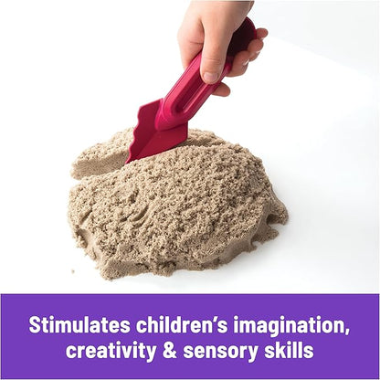 Kinetic Sand, Folding Sand Box with 2lbs Play Sand, 7 Molds & Tools, Sensory Toys for Kids Ages 3 and Up