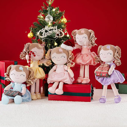 Gloveleya Baby Doll Gifts Plush Curly Girl Toys with Love 16" Orange