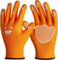 COOLJOB Large Toddler Gardening Gloves for Little Boys Girls Ages 6-9, Breathable Kids Work Gloves with Grippy Animal Paw Dots for Children Yard Landscape, Orange Dog, 1 Pair