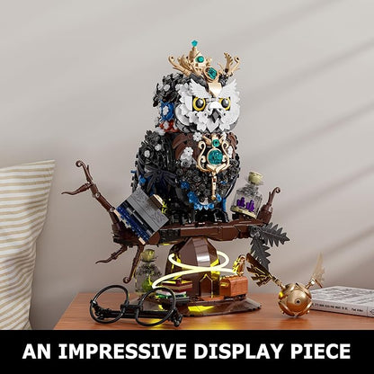 Ideas Magic Owl Flower Animal Building Set, MOC Collectible Bird Model, Compatible with Lego for Adults, Creative Gifts for Adults or Teens Kids 8+ (1288 Pcs)