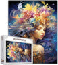 Tucocoo Fantasy Girl Jigsaw Puzzles for Adults 1000 Pieces, Flowers Fairy Woman Modern Art Jigsaw Puzzle Colorful DIY Craft Puzzles for Home Decoration Gifts, Family Puzzle Perfect for Game Nights