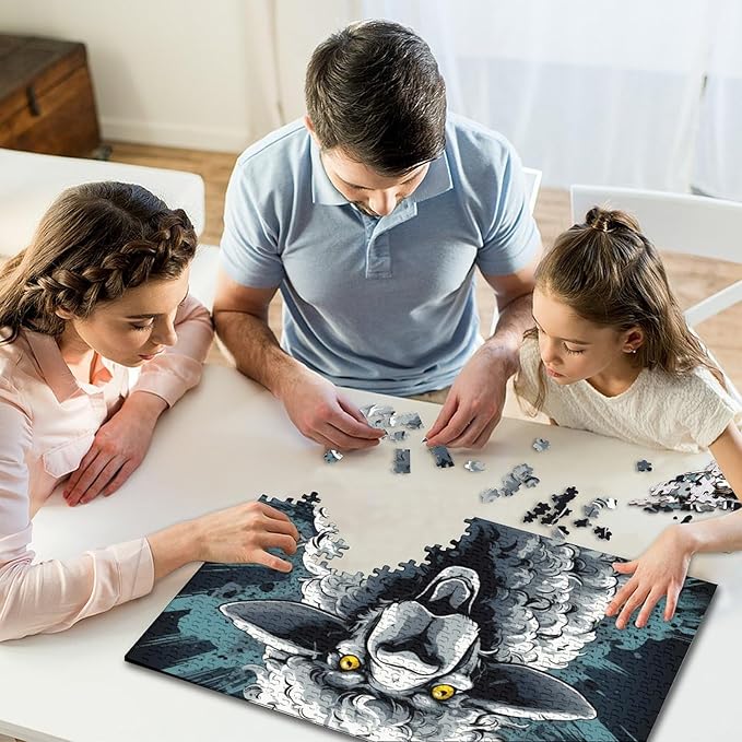 Sheep for Adults Fun Thickened Wooden Jigsaw Puzzles 500 Piece 3D Animal Toy Intellectual Game Education Game Stress Relief Toy Home Decoration Premium & Durable 500pcs (52x38cm)