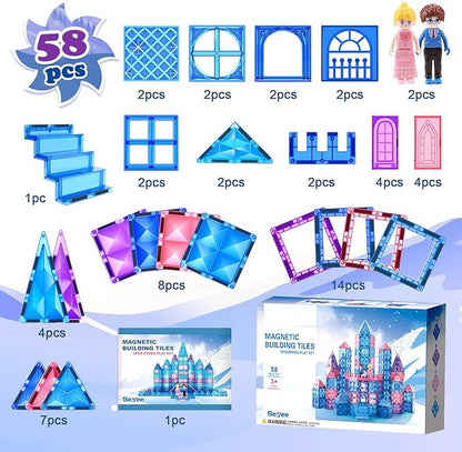 Diamond Magnetic Building Blocks - Princess Toys for 3-8 Year Old Girls & Boys - 3 4 5 6 Year Old Girl Birthday Xmas Present