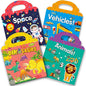 RUSON Reusable Sticker Book for Kids, 4 Sets Educational Learning Toys Travel Stickers Activity Books for Toddler Girls Boys Age 3+ Birthday Gifts - Vehicle, Space, Dinosaur & Animals