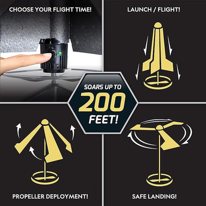 National Geographic Rocket Launcher - Motorized Air Rocket Toy, Launch up to 200 ft, Outdoor Toys & Model Rockets, Gifts for Kids Ages 8-12, Space Toys