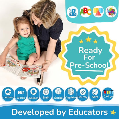 TOYVENTIVE Educational Books, Flash Cards, and Puzzles - Birthday Gifts for 1, 2, 3, and 4 Year Old Boys, Toddler Learning Toys and Activities