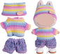 Clothes for 17cm Doll (NO Doll),Adorable Outfit ，Handcrafted Clothes Set with Dress Up ,Ropa Accessories Hat + Sweater + Pants (Rainbow + Purple)