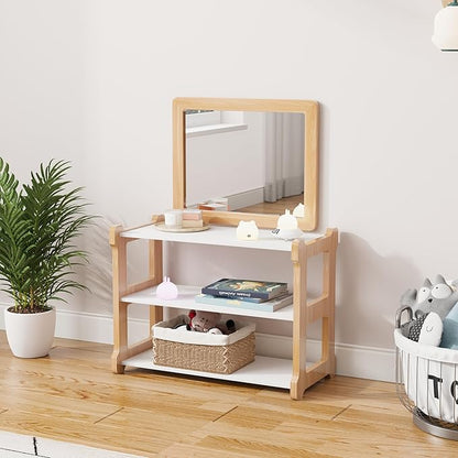 Montessori Baby Pull Up Bar, Montessori Small Mirror is Suitable for Babies Aged 6 to 18 Months, Infants Registry Item, 19.7 * 15.8 inches