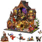 DIY Miniature House Kit,Tiny House Model Kit Dollhouse with Light & Tools, DIY Wooden Dollhouse Miniature Kit for Adults and Teens, Creative Craft Magic House Kit, Home Decor(Magic Spirit)
