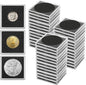 20 Pcs Coin Holders for Collectors, Clear Coin Cases with 5-Size Sponge Gaskets 20/25/30/35/40mm, Plastic Coin Slabs and Coin Protectors for Silver Dollar Collectors Collection Supplies, Black