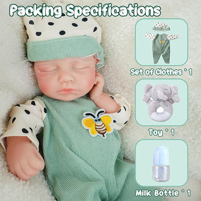 Boy 12.2 Inch, Full Silicone Baby Doll, Realistic Baby Dolls, Realistic Veins & Sleeping Pose, Not Vinyl, Reborn Baby Dolls Silicone Full Body, Gift Set