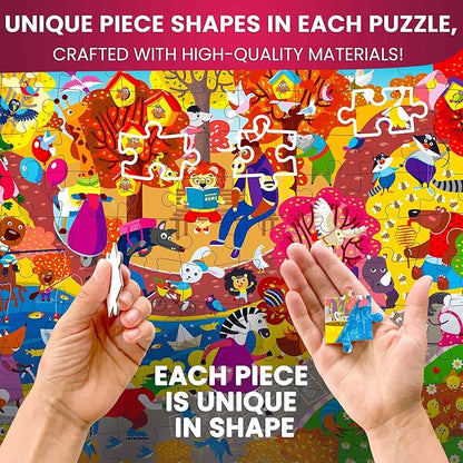 QUOKKA 100 Piece Puzzles for Kids Ages 8-10 - 3 X Set Puzzles for Kids Ages 4-6 - Toy for Learning Animals and Cars for 5-8 Year Old – Toddler Game Gift for Boy and Girl