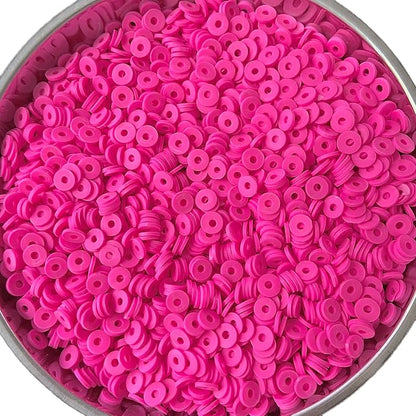3000Pcs Clay Beads Flat Round Polymer Bead Vinyl Heishi Beads Flat Round Polymer Bead for Jewelry Making Necklace Bracelet (14-Rose Red)