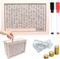 Money Saving Box, Wooden Money Box with Money Target and Numbers, Savings Challenges Money Box, Cash Savings Box, Bank for Adults Kids (10000 Dollar)