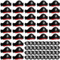 Legigo 72 Pcs Pirate Hat with Eye Mask - Classic Costume Cap Accessories for Pirate Party Cosplay Caribbean Dress, Black