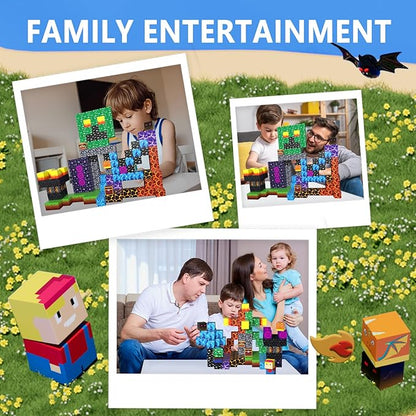 160PCS Magnetic Blocks, Magnet Building Cube, Build 3D Volcano Adventure Set, Montessori Sensory Toys for Kids Ages 3+, Preschool STEM Educational Toys, Christmas Birthday Gifts for Boys & Girls