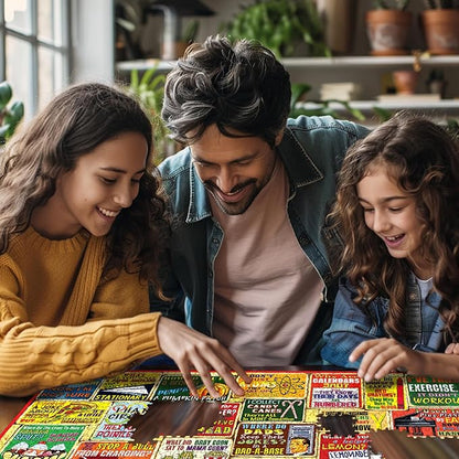 White Mountain 1000 Piece Puzzle Fun Collage Jigsaw Puzzles Gift for Adults Family and Grandparents - Dad Jokes