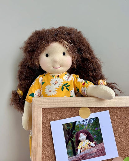 BlissfulPixie Dagmar 12" Soft Girl Rag Doll, Ideal First Doll for Babies & Toddlers