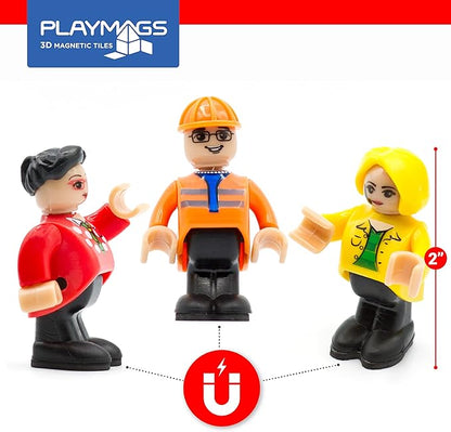 Playmags Magnetic Figures Community Set of 15 Pieces - Play People Perfect for Magnetic Tiles Building Blocks - STEM Learning Toys Children – Magnet Tiles Expansion Accessories Pack (Styles May Vary)