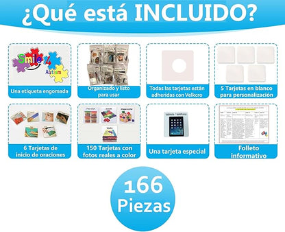 Smile4Autism Loose Visual Picture Cards, Receptive and Expressive Language, Speech Articulation Therapy, ASD, ADD, ADHD, Apraxia, & Stroke Patients (Small Laminate, Spanish Looose Lami)