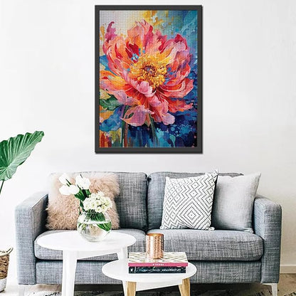 Sacred Peony Jigsaw Puzzles for Adults 1000 Pieces Beautiful Blossom Floral Jigsaw Puzzle 20 x 27 Inch Colorful Watercolor Pink Petal Puzzles for Home Decoration Family Puzzle Perfect for Game Nights