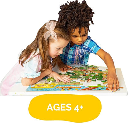 Upbounders® 48 Piece Jumbo Floor Puzzle for Kids | Jigsaw Puzzle with Large Pieces & Storage Box | Multicultural Preschool Puzzle (Camping Outdoors Theme)