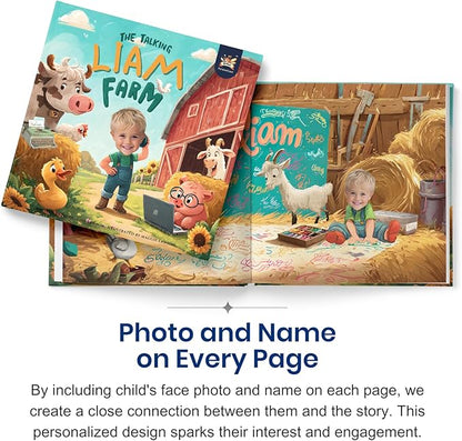 ELFINK Personalized Children Story Books - The Talking Farm Adventure - Customized Name & Photo - Baby Gifts - Children Bedtime Story (Soft Cover)