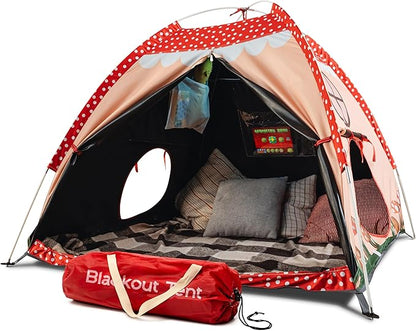 Blackout Sensory Tent for Kids with Autism - 51"x 51"x 40" Calming Corner, Easy to Assemble & Durable with Clear Phone Pocket and Mesh Storage – Ideal for SPD, ADHD & Autistic Children Mushroom Tent